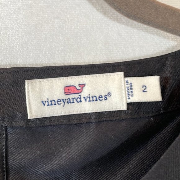 Vineyard Vines Top Size 2 Black with Rhinestone button at back of Neck. Dressy - Picture 2 of 12